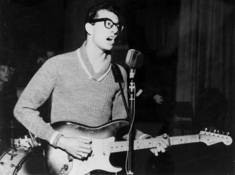 Music. Personalities. pic: circa 1957. American singer, songwriter and pioneer of rock Buddy Holly (1936-1959) who with his group "The Crickets" was one of the most popular entertainers of the 1950's. Buddy Holly tragically died in a plane crash in 1959.