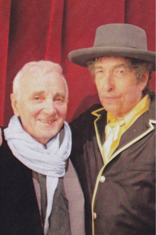Image result for charles Aznavour and Bob Dylan