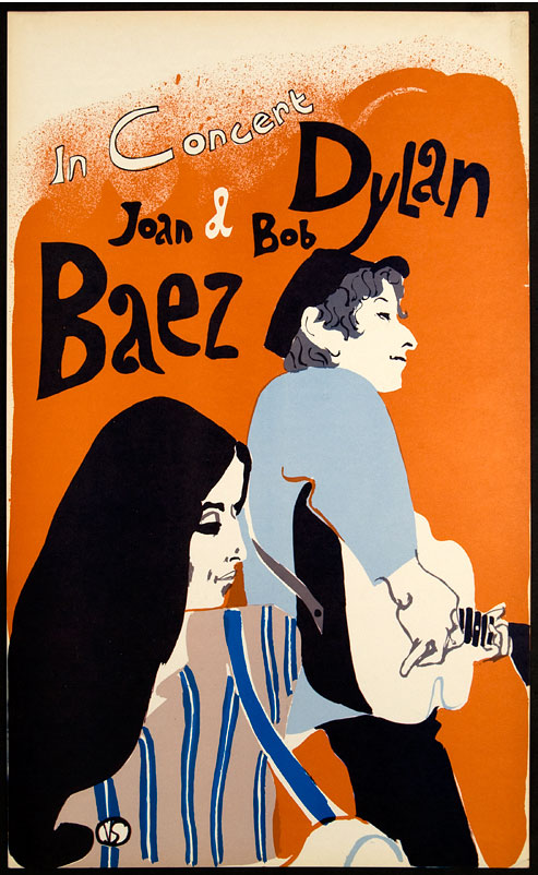 bob dyla joan baez concert poster 1965