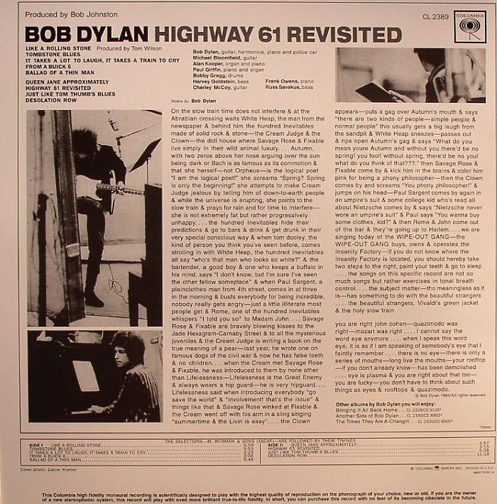 bob dylan highway 61 album
