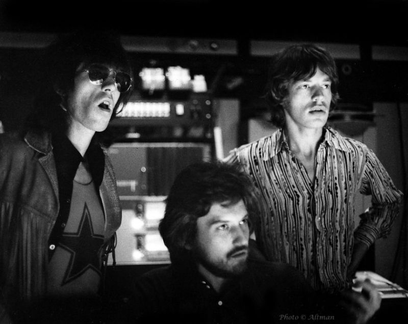 Keith Richards, producer Jimmy Miller and Mick Jagger mixing "Let It Bleed." October 1969 The Elektra Studio, Los Angeles, CA