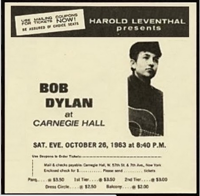 bob dylan carnegie hall 1963